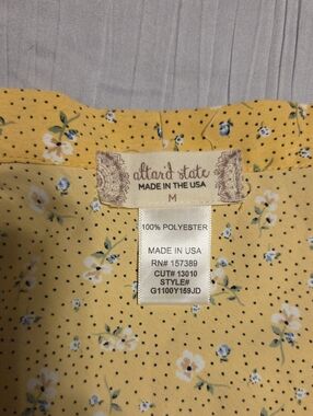 Altar'd State Yellow Floral Polka Dot Wrap Skirt